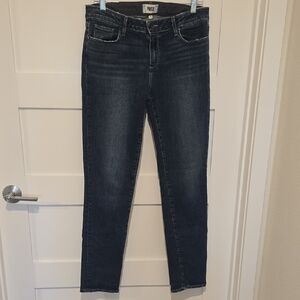 PAIGE Women's Midnight Blue Straight Leg Jeans Y2K Casual Basic